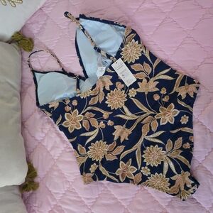 Floral Navy One-Piece Swimsuit